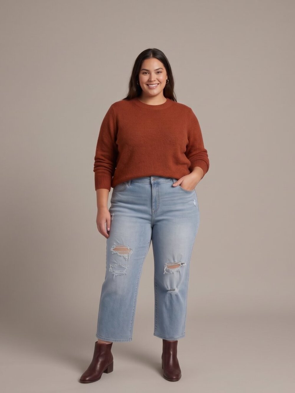 American Rag Distressed Capri Ankle Jeans Light Wash High Rise Plus Size 22